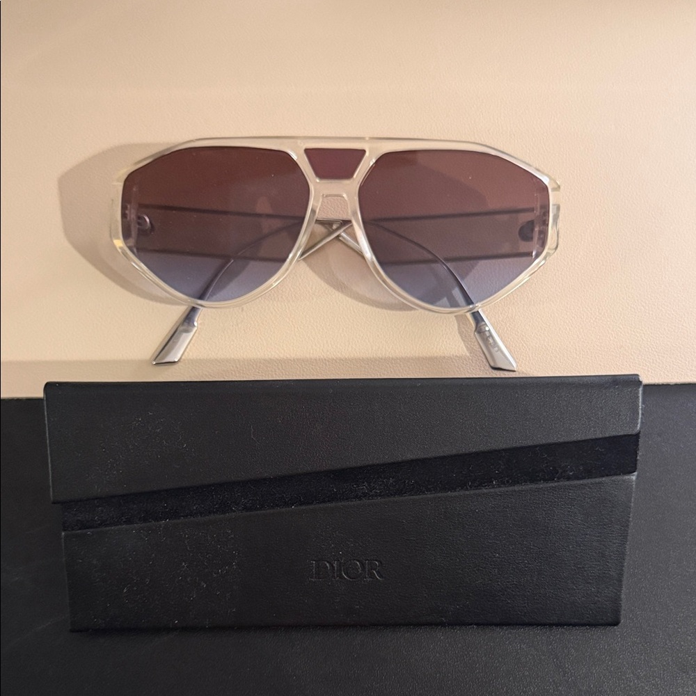 Dior Women’s Sunglasses - Silver Frame with Brown Lenses
